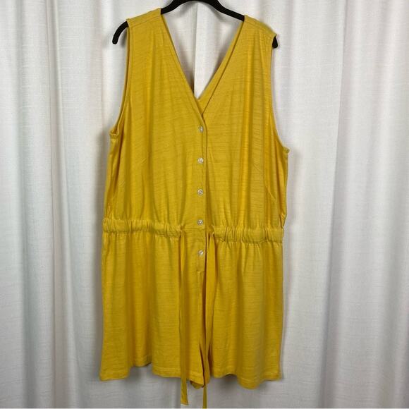 LOFT Plus Yellow Cotton V Neck Romper Sz.22W NWT - Picture 4 of 15